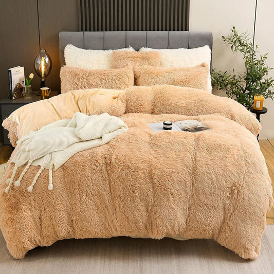 Луксозен плюшен спален комплект в двоен размер  с код EL-09