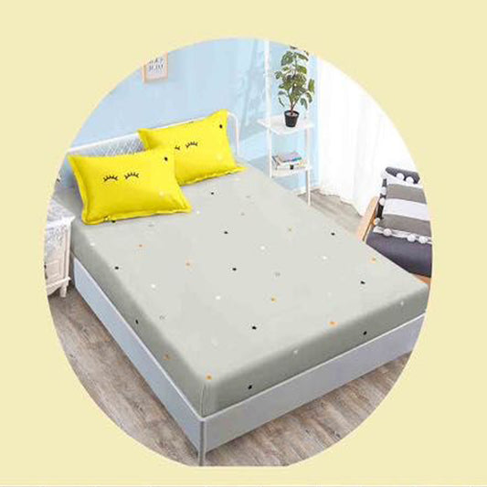 Единично спално бельо с удобен чаршаф с ластик, 100% памук в 4 части с код YE-19