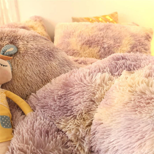 Луксозен плюшен спален комплект в двоен размер  с код EL-11