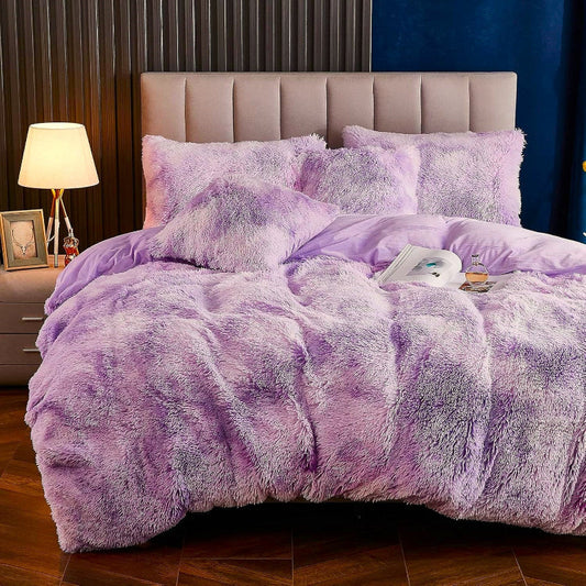 Луксозен плюшен спален комплект в двоен размер  с код EL-06