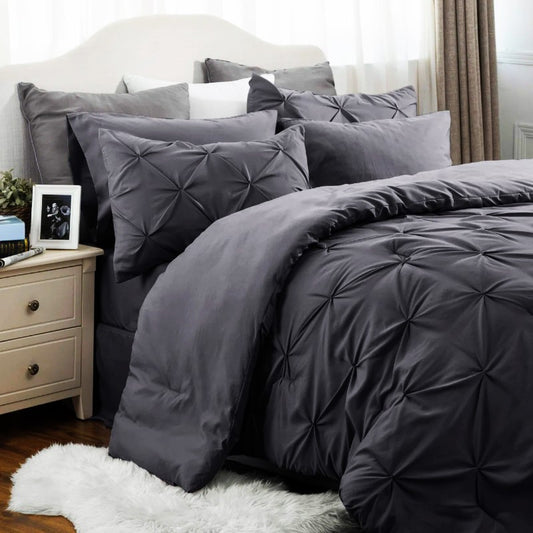 Топ модел едноцветен двоен спален комплект от 100% памук в 6 части с код NH6083