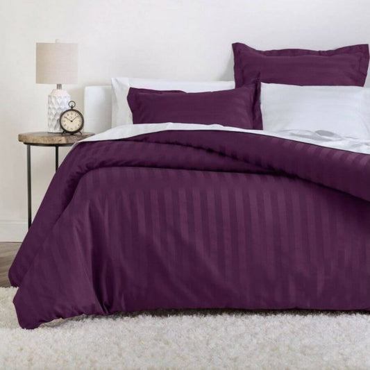 Елегантен двоен спален комплект от памучен сатен, 4 части с ластик с код AT-042