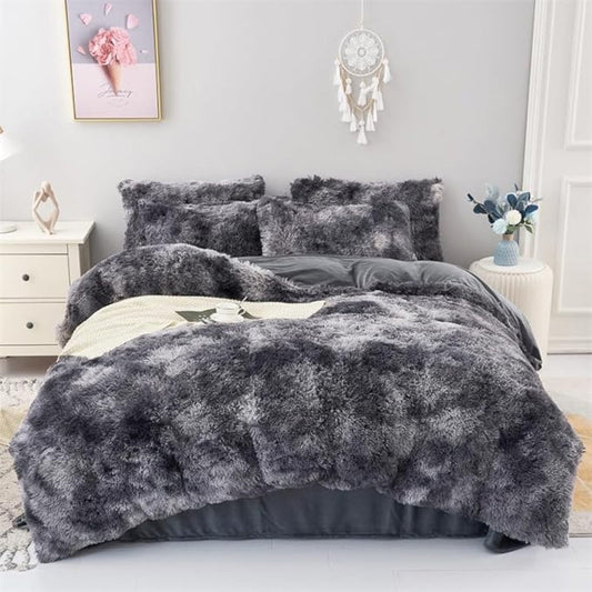 Луксозен плюшен спален комплект в двоен размер  с код EL-01