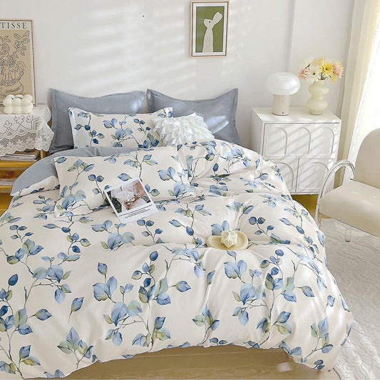 Двойно спално бельо от 100% памук и чаршаф с ластик, 6 части с код GT-267