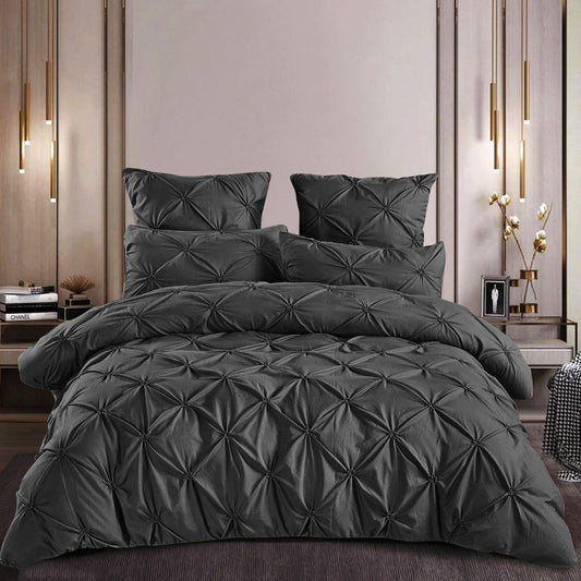 Топ модел едноцветен двоен спален комплект от 100% памук в 6 части с код NH6083