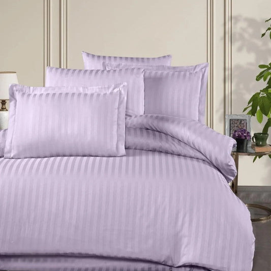 Елегантен двоен спален комплект от памучен сатен, 4 части с ластик с код AT-58