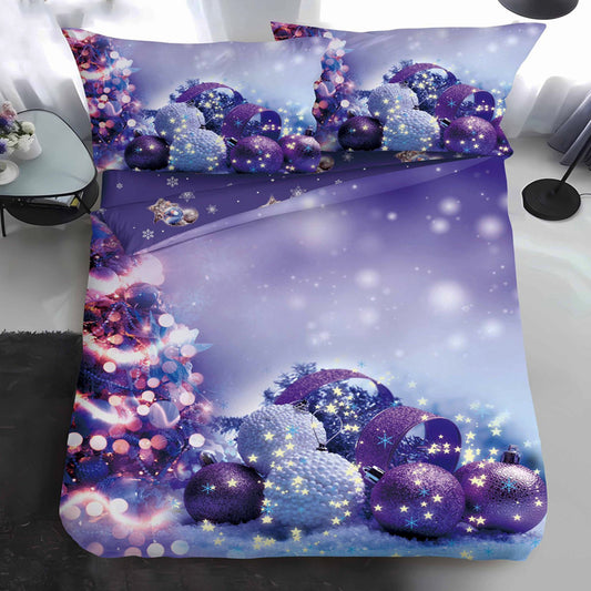 Единично коледно спално бельо от 100% памук в 4 части с код QY-12