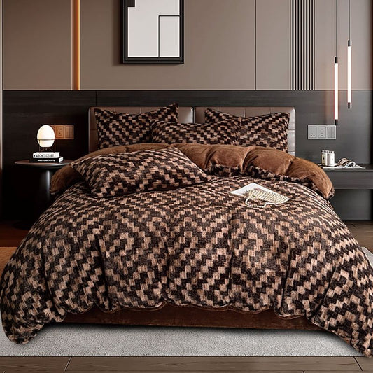 Луксозен плюшен спален комплект в двоен размер с код TM-01