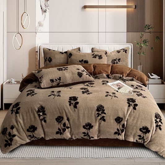 Луксозен плюшен спален комплект в двоен размер с код TM-02