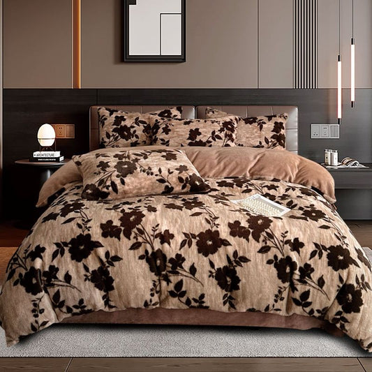 Луксозен плюшен спален комплект в двоен размер с код TM-03