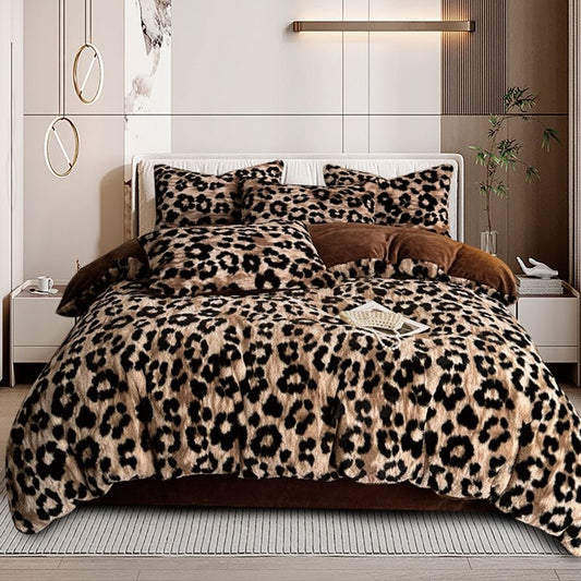 Луксозен плюшен спален комплект в двоен размер с код TM-04