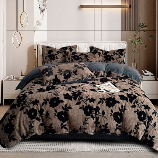 Луксозен плюшен спален комплект в двоен размер с код TM-06