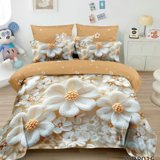 Елегантен двоен спален комплект с ластик, WD8-15