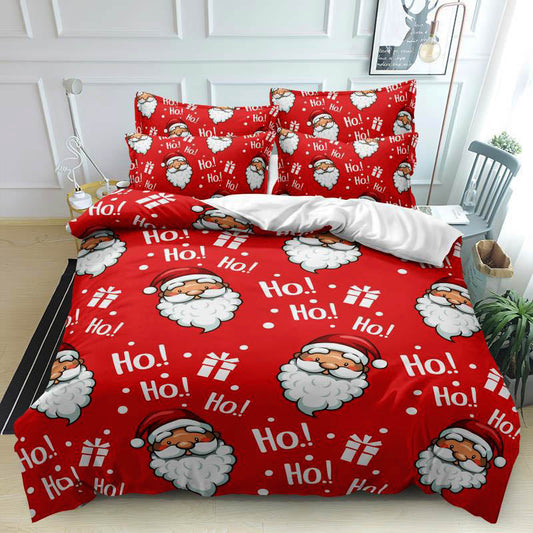 Коледно спално бельо, 100% памук, 6 части, двулицево с код K-02