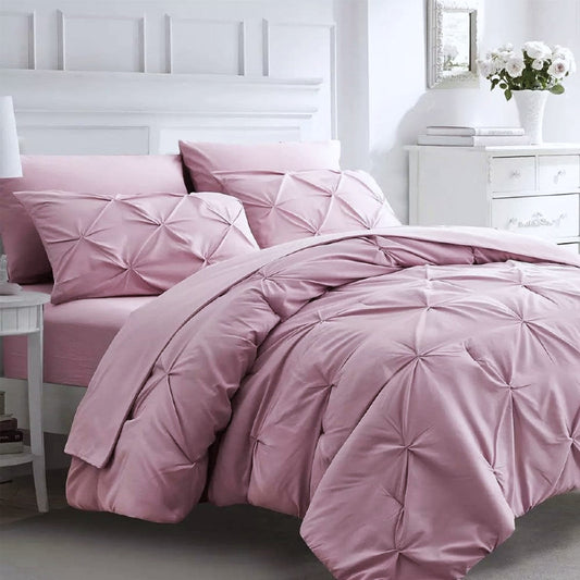 Топ модел едноцветен двоен спален комплект от 100% памук в 6 части с код NH6056