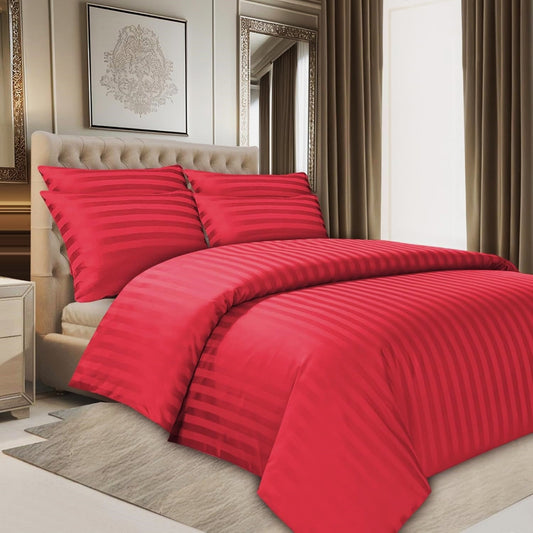 Елегантен двоен спален комплект от памучен сатен, 4 части с ластик с код AT-01