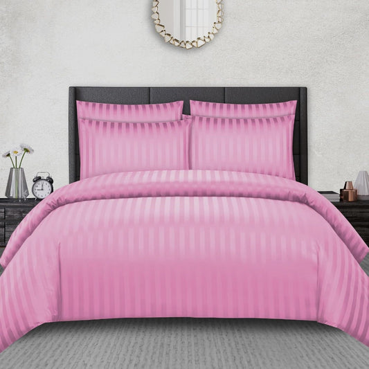 Елегантен двоен спален комплект от памучен сатен, 4 части с ластик с код AT-08