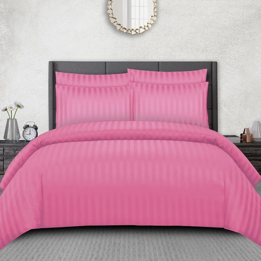 Елегантен двоен спален комплект от памучен сатен, 4 части с ластик с код AT-051