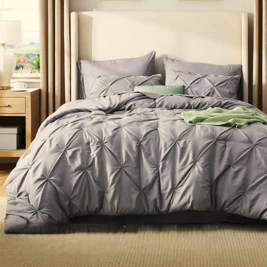 Топ модел едноцветен двоен спален комплект от 100% памук в 6 части с код NH6085