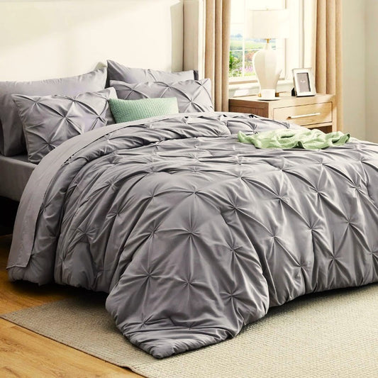 Топ модел едноцветен двоен спален комплект от 100% памук в 6 части с код NH6085