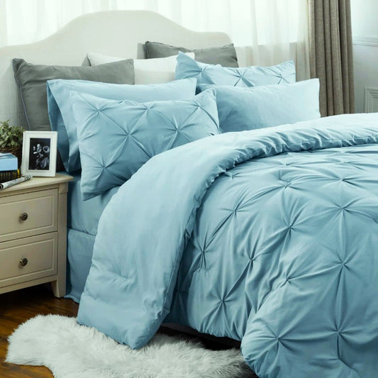 Топ модел едноцветен двоен спален комплект от 100% памук в 6 части с код NH6110