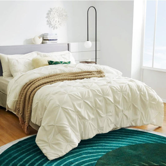 Топ модел едноцветен двоен спален комплект от 100% памук в 6 части с код NH6077