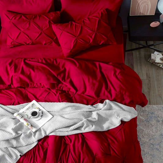 Топ модел едноцветен двоен спален комплект от 100% памук в 6 части с код NH6120