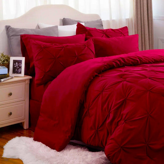 Топ модел едноцветен двоен спален комплект от 100% памук в 6 части с код NH6120