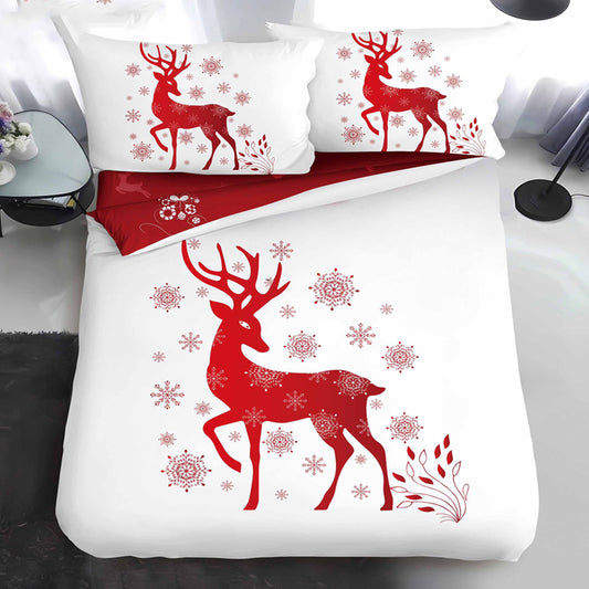 Единично коледно спално бельо от 100% памук в 4 части с код QY-23