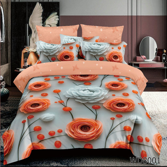 Елегантен двоен спален комплект с ластик, WD8-01