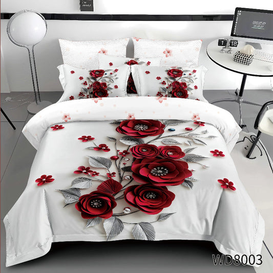 Елегантен двоен спален комплект с ластик, WD8-03