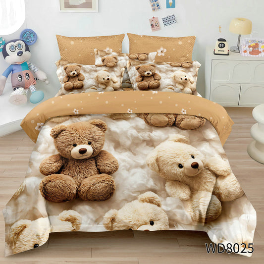 Елегантен двоен спален комплект с ластик, WD8-25