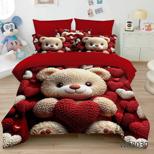 Елегантен двоен спален комплект с ластик, WD8-30