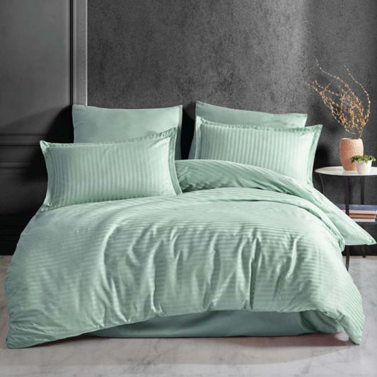 Елегантен двоен спален комплект от памучен сатен, 4 части с ластик с код AT-142