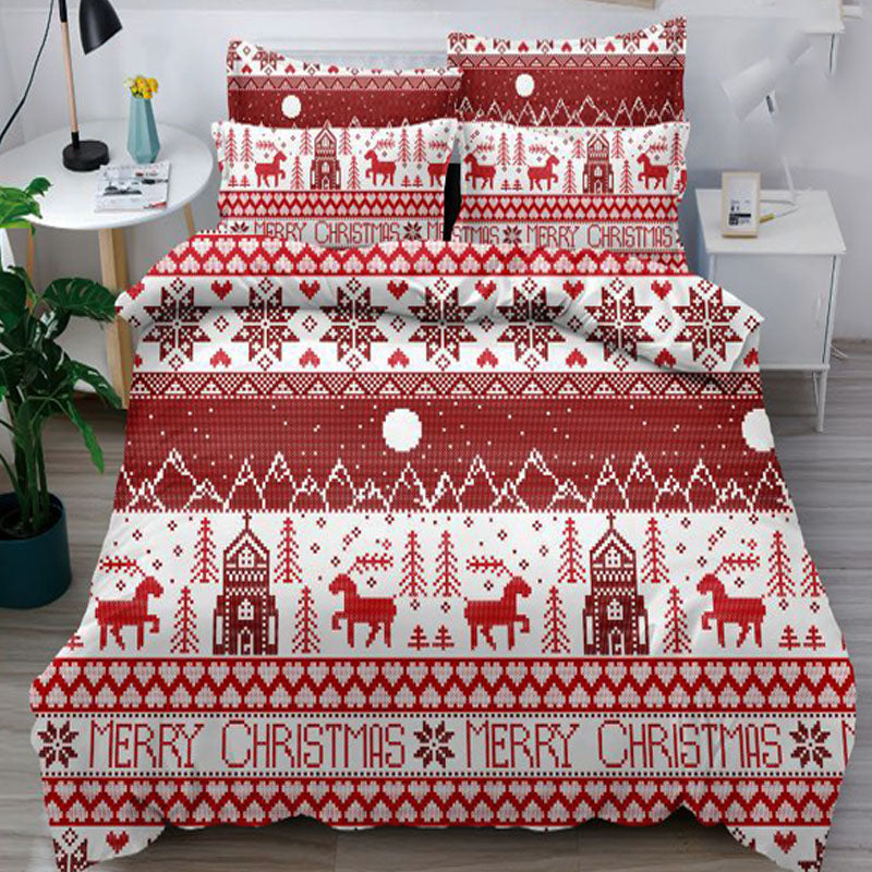 Коледно спално бельо, 100% памук, 6 части, двулицево с код Q60-26 - Desitto Bulgaria