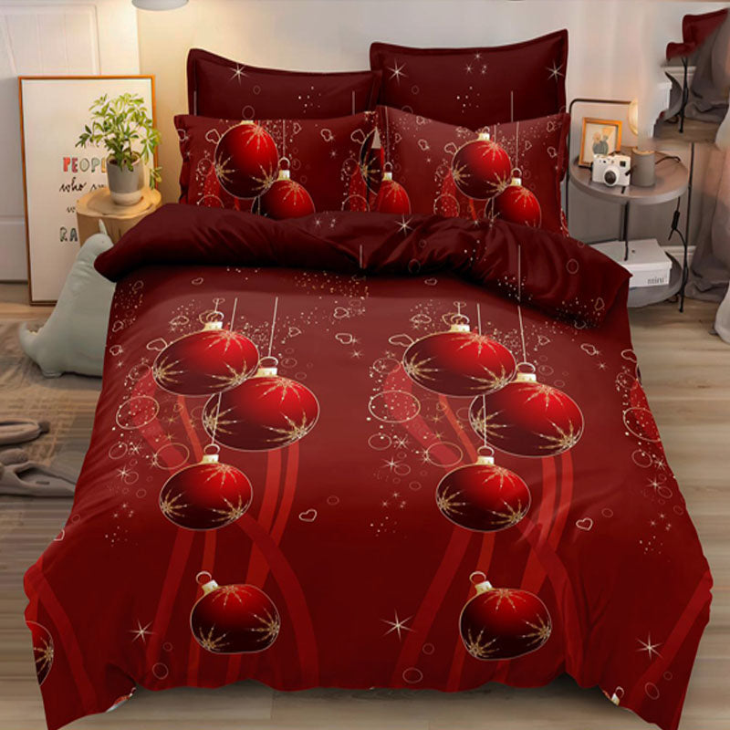 Коледно спално бельо, 100% памук, 6 части, двулицево с код Q60-29 - Desitto Bulgaria
