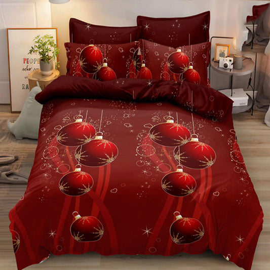 Коледно спално бельо, 100% памук, 6 части, двулицево с код Q60-29 - Desitto Bulgaria