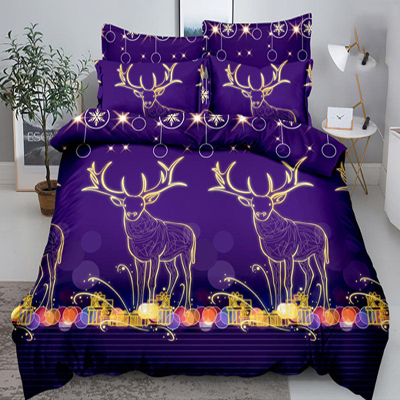 Коледно спално бельо, 100% памук, 6 части, двулицево с код Q60-33 - Desitto Bulgaria