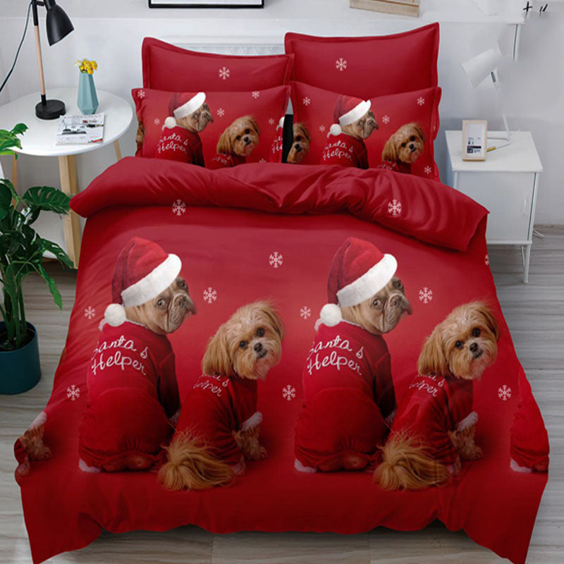 Коледно спално бельо, 100% памук, 6 части, двулицево с код Q60-35 - Desitto Bulgaria